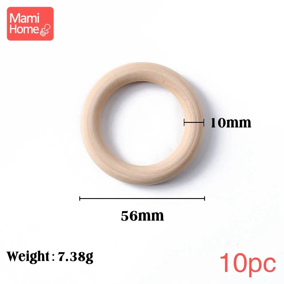 Maple Wooden Teething Rings Set: 10/5/3pcs for DIY Nursing Necklace, Baby Rattles, BPA-Free, Eco-Friendly
