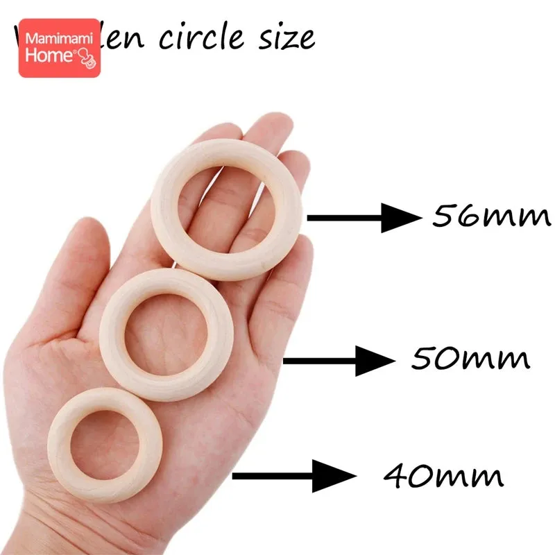 Maple Wooden Teething Rings Set: 10/5/3pcs for DIY Nursing Necklace, Baby Rattles, BPA-Free, Eco-Friendly