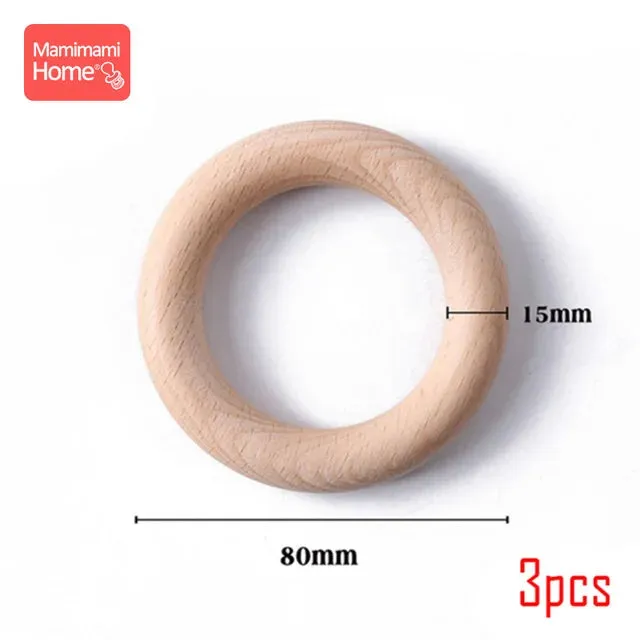 Maple Wooden Teething Rings Set: 10/5/3pcs for DIY Nursing Necklace, Baby Rattles, BPA-Free, Eco-Friendly