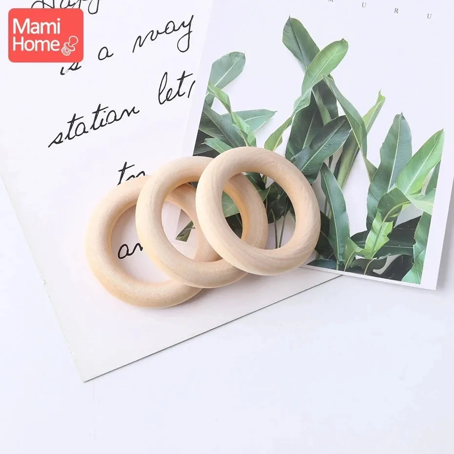Maple Wooden Teething Rings Set: 10/5/3pcs for DIY Nursing Necklace, Baby Rattles, BPA-Free, Eco-Friendly
