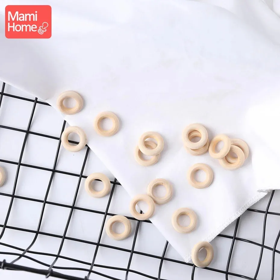 Maple Wooden Teething Rings Set: 10/5/3pcs for DIY Nursing Necklace, Baby Rattles, BPA-Free, Eco-Friendly