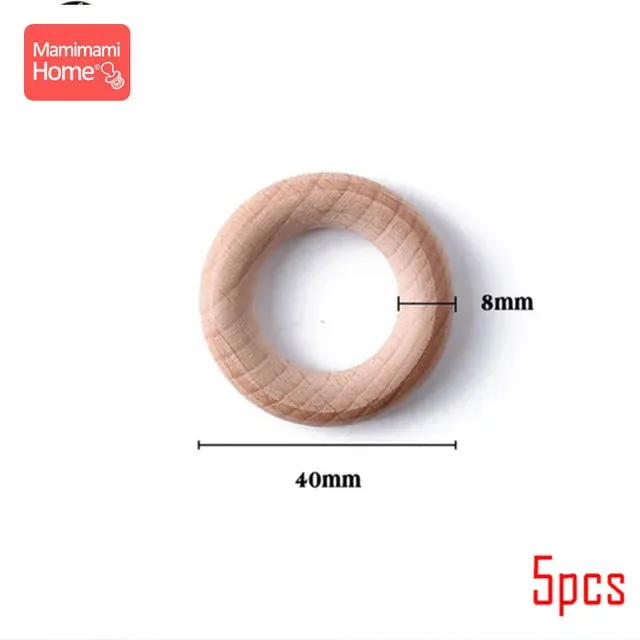 Maple Wooden Teething Rings Set: 10/5/3pcs for DIY Nursing Necklace, Baby Rattles, BPA-Free, Eco-Friendly
