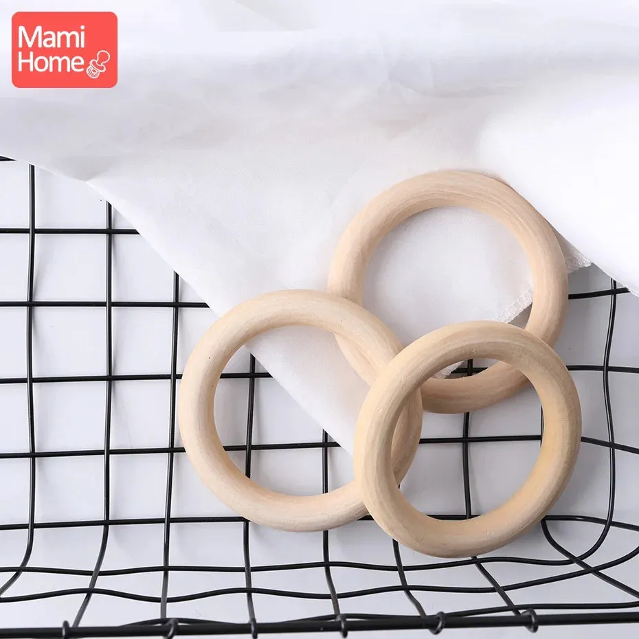 Maple Wooden Teething Rings Set: 10/5/3pcs for DIY Nursing Necklace, Baby Rattles, BPA-Free, Eco-Friendly