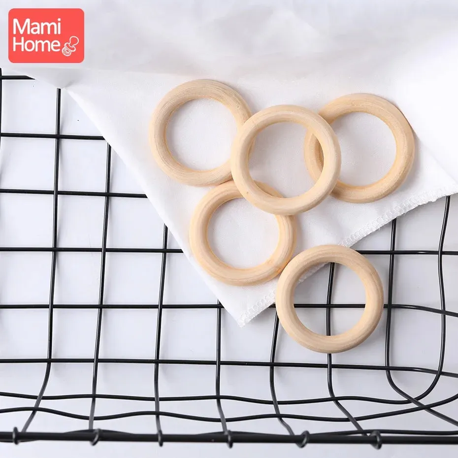 Maple Wooden Teething Rings Set: 10/5/3pcs for DIY Nursing Necklace, Baby Rattles, BPA-Free, Eco-Friendly
