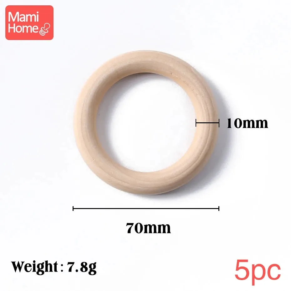 Maple Wooden Teething Rings Set: 10/5/3pcs for DIY Nursing Necklace, Baby Rattles, BPA-Free, Eco-Friendly