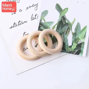 Maple Wooden Teething Rings Set: 10/5/3pcs for DIY Nursing Necklace, Baby Rattles, BPA-Free, Eco-Friendly