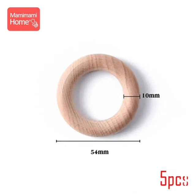 Maple Wooden Teething Rings Set: 10/5/3pcs for DIY Nursing Necklace, Baby Rattles, BPA-Free, Eco-Friendly