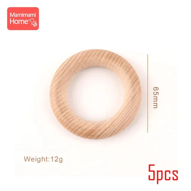 Maple Wooden Teething Rings Set: 10/5/3pcs for DIY Nursing Necklace, Baby Rattles, BPA-Free, Eco-Friendly