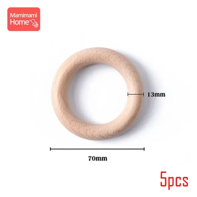 Maple Wooden Teething Rings Set: 10/5/3pcs for DIY Nursing Necklace, Baby Rattles, BPA-Free, Eco-Friendly