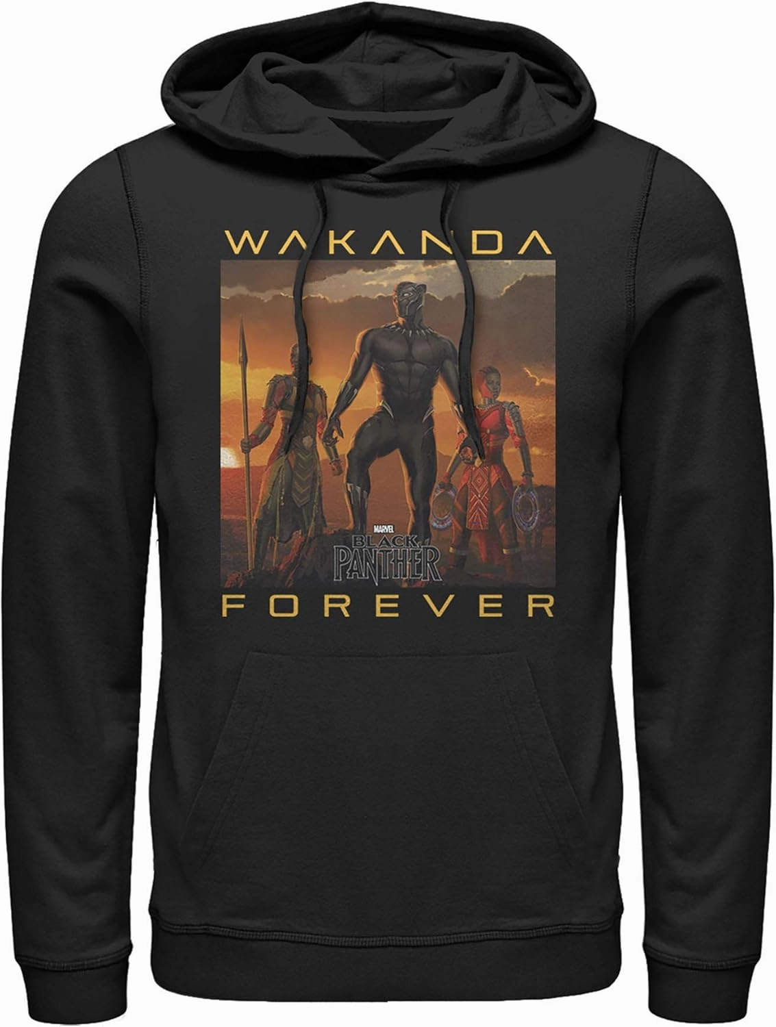 Marvel Men's Black Panther 2018 Wakanda Forever Pull Over Hoodie