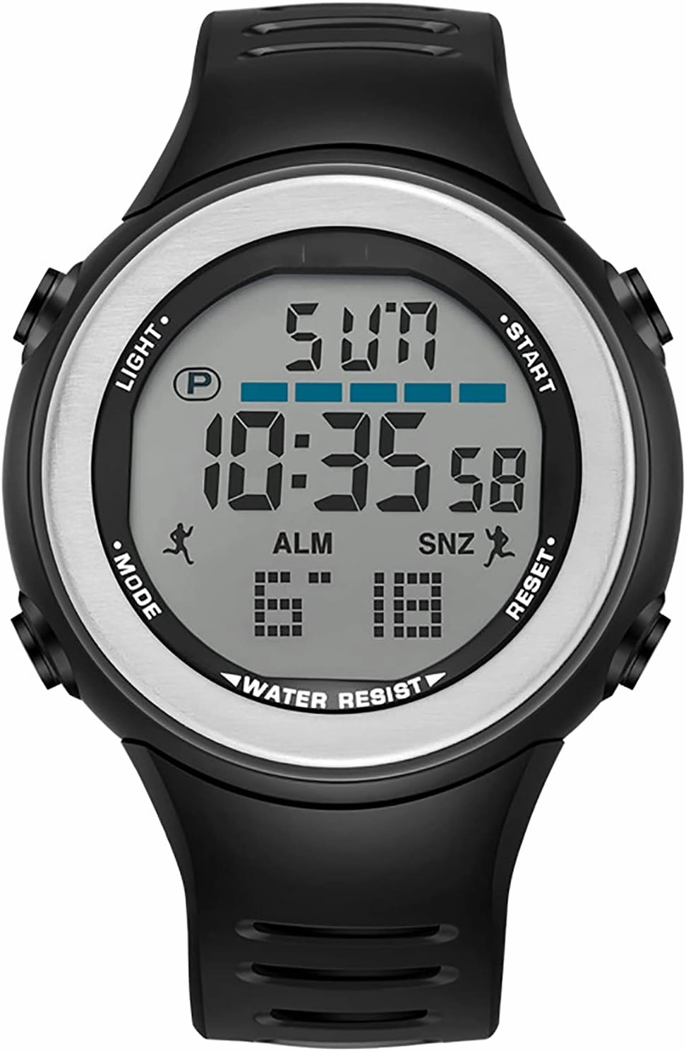 Men's Digital Sports Big Dial Watch, Waterproof Tactical Watch with Led Backlight Watch Men's, Silicone Strap