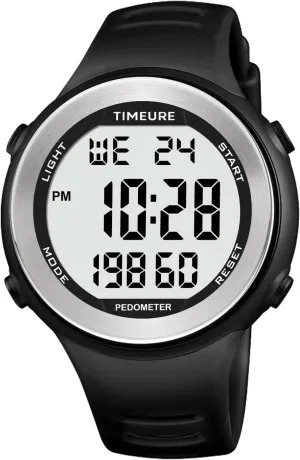 Mens Pedometer Watch for Walking Step Counter Watch No Charging, No App Connection, with EL Backlight. Simple, Practical Choice for Mobile-Free Fitness Enthusiasts TIMEURE-2308