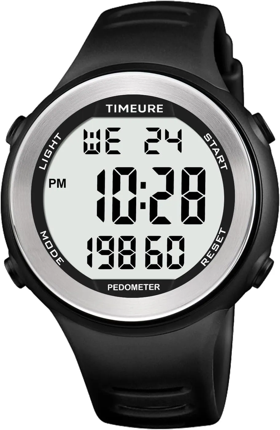 Mens Pedometer Watch for Walking Step Counter Watch No Charging, No App Connection, with EL Backlight. Simple, Practical Choice for Mobile-Free Fitness Enthusiasts TIMEURE-2308