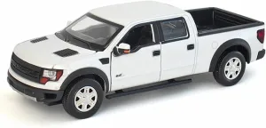 Metal Die Cast Toy Cars 1:34 for Ford F-150 Pickup Zinc Alloy Simulation Pull Back Car Model with Sound and Light for Adult Gift for Home Or Office Décor(White)