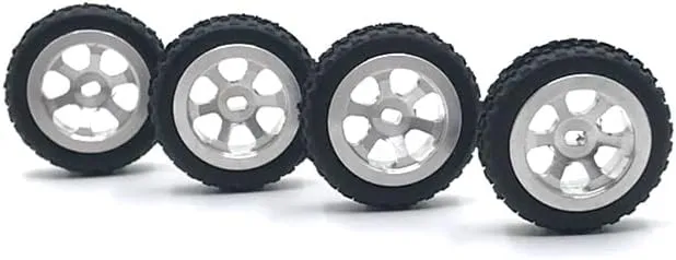 Metal Upgrade Racing Wheel Soft Tire Skin for WLtoys 1/28 284131 K979 K989 K969 K999 P929 P939 MINI-D MINI-Q MINI-Z RC Car Parts(Silver)