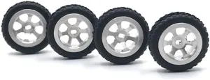 Metal Upgrade Racing Wheel Soft Tire Skin for WLtoys 1/28 284131 K979 K989 K969 K999 P929 P939 MINI-D MINI-Q MINI-Z RC Car Parts(Silver)