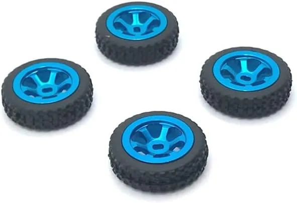 Metal Upgrade Racing Wheel Soft Tire Skin for WLtoys 1/28 284131 K979 K989 K969 K999 P929 P939 MINI-D MINI-Q MINI-Z RC Car Parts(Silver)