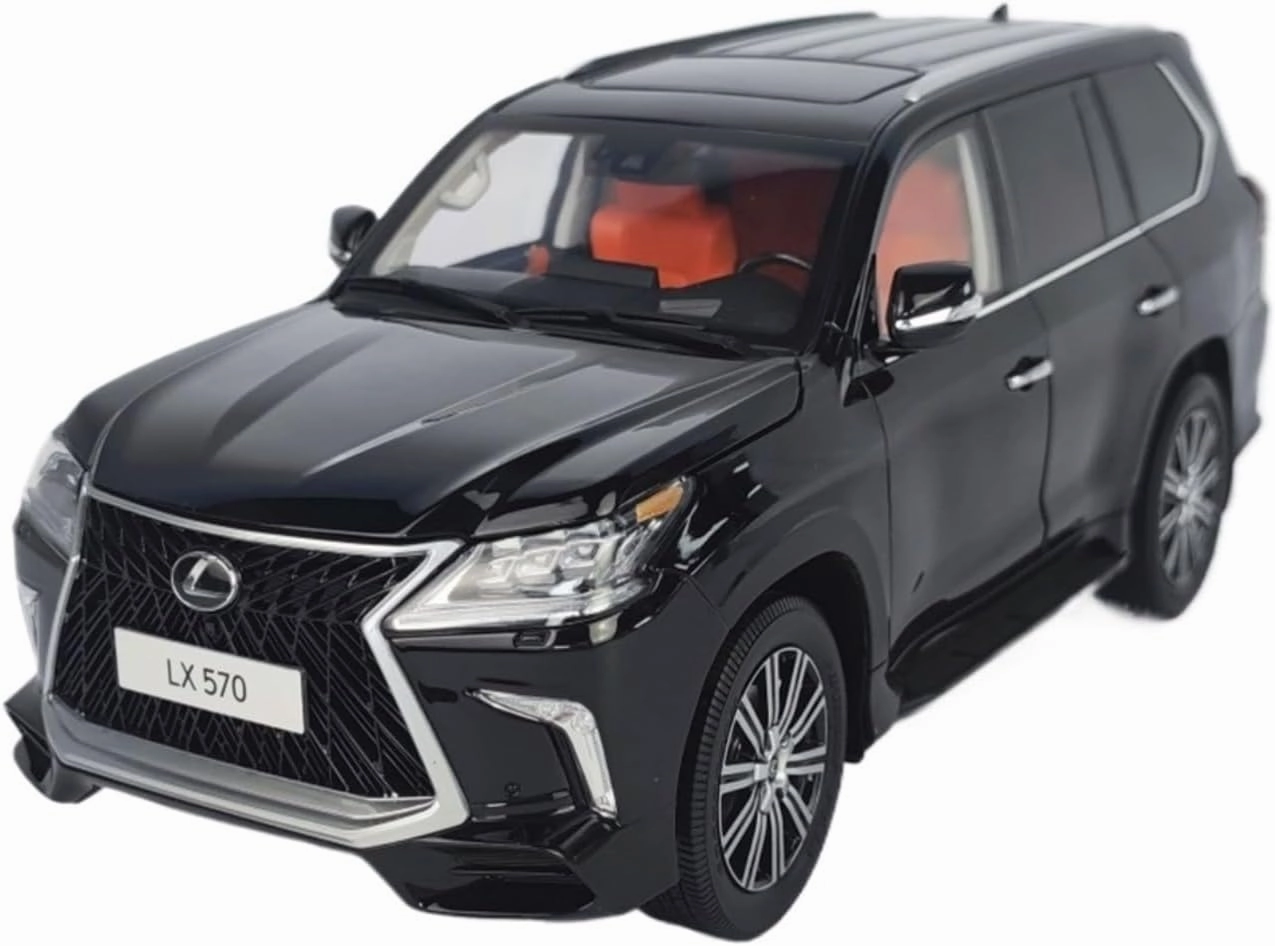 Metal Vehicles Toys 1:18 for Lynx Lexus LX570 Peak Edition SUV Hardcore Crossover Black Alloy Car Model Retro Decor Home Or Office Décor
