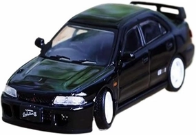 Metal Vehicles Toys 1:64 for Mitsubishi EVO Alloy Car Model Low Slung Modified Wheel Change Decorative Ornaments Home Or Office Décor(Black)