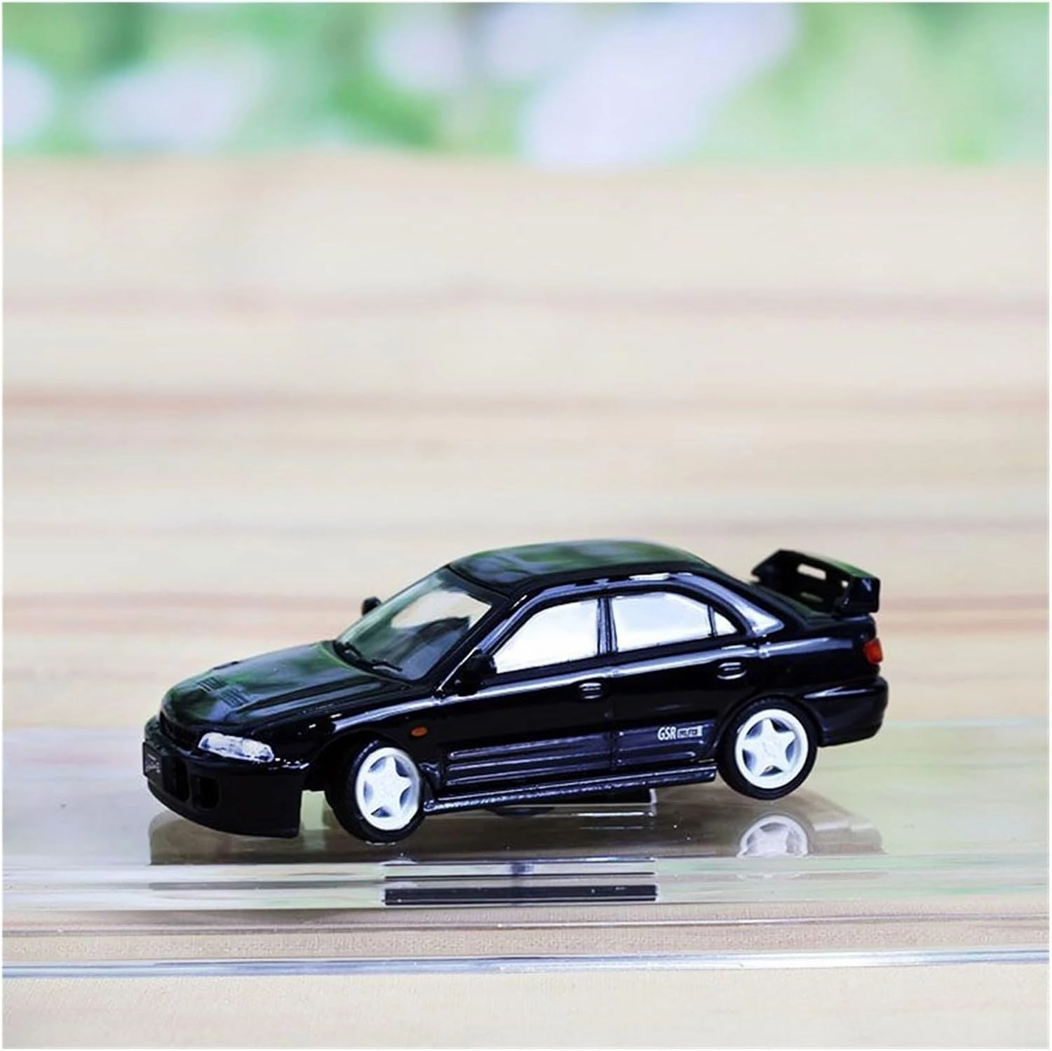 Metal Vehicles Toys 1:64 for Mitsubishi EVO Alloy Car Model Low Slung Modified Wheel Change Decorative Ornaments Home Or Office Décor(Black)