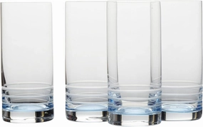 Mikasa Cal Ombre Highball Tumbler Cups, Set of 4, 17-Ounce, Blue