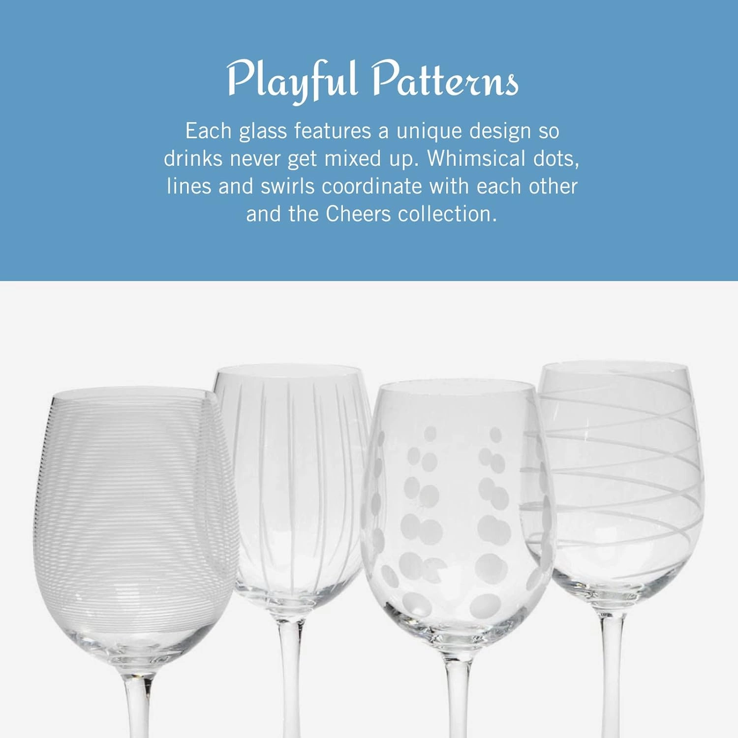 Mikasa SW910-403 Cheers White Wine Glasses, Set of 4, 16-ounce Wine Glasses - SW910-403