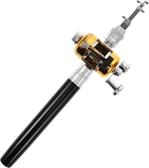 Mikikit Convenient Telescopic Fishing Pole Aluminum Angling Rod Winter Angling Supplies Lightweight Portable Pole