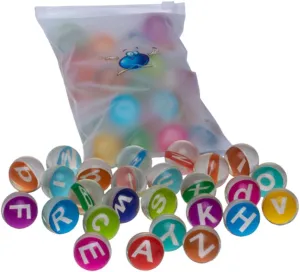 Milisten 1 Set English Letters Pattern Bouncy Ball Fun Rubber Jumping Balls for Educational for Learning and Play Present for Birthdays and Day