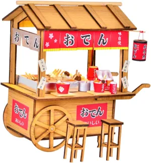 Milisten 1set Miniature Cooking Car Stalls Model Retro Mini Cart Accessories for House Models Graduation Designs and Boys and Girls Hands Activities