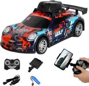 Mini RC Drift Car, 2.4G 4CH Remote Control Car with LED Lights and HD Camera, Electric RTR Racing Cars for Adult