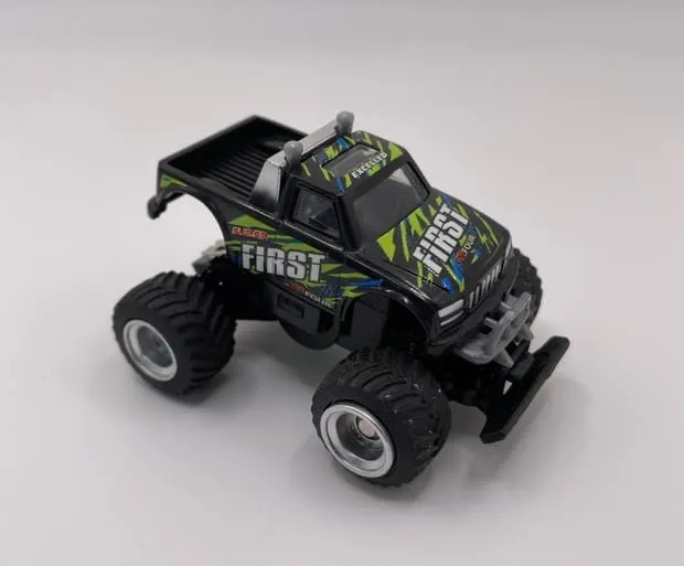 Mini RC Truck Off-Road 1:64 Scale Upgraded 2.4G 5-Channel 7CM RC Radio Wireless Remote Control Car Coke Can Micro Racing Pocket Portable Truck for Multi-Users (Black)