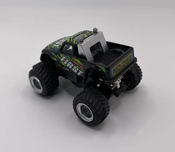 Mini RC Truck Off-Road 1:64 Scale Upgraded 2.4G 5-Channel 7CM RC Radio Wireless Remote Control Car Coke Can Micro Racing Pocket Portable Truck for Multi-Users (Black)