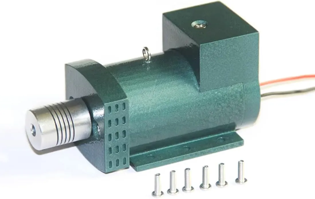 Mini Retro Engine Model Kits, 12V DC Generator for SEMTO ST-NF2 Engine Models DIY Upgrade Modification Accessory, Science Toy for Teens and Adults (Shaft Connection Version/Cyan)