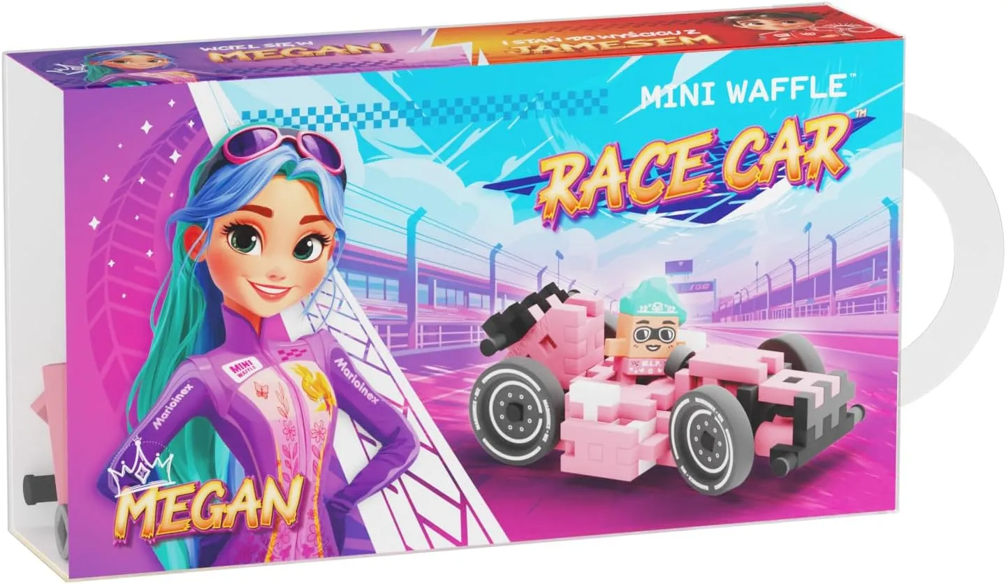 Mini Waffle Cars Pink Race CAR 50 Elements