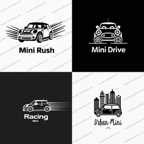 Mini Cooper Illustration AI MidJourney Image Prompt, 8776