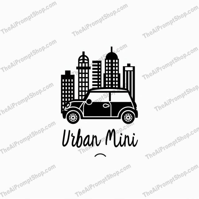 Mini Cooper Illustration AI MidJourney Image Prompt, 8776