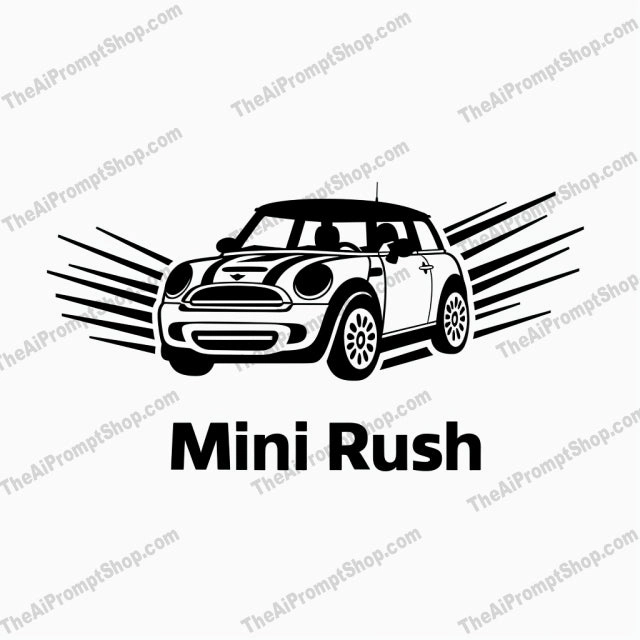 Mini Cooper Illustration AI MidJourney Image Prompt, 8776