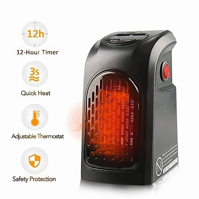 Mini portable wall outlet Fan blower heater with Advanced Ceramic Technology (400 W)