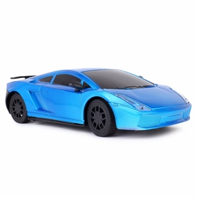 Mini Pro RC Car - Blue | 27 MHz Fully Functionable | 1:24 Scale | Battery & Charger Cable | Range upto 25m | Luminous Headlight | Perfect Tyre Grip | For Age 4  Years