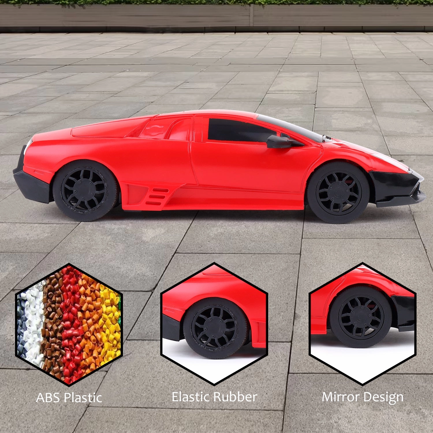 Mini Pro RC Car - Red | 27 Mhz Fully Functionable | 1:24 Scale | Battery & Charger Cable | Range upto 25m | Luminous Headlight | Perfect Tyre Grip | For Age 4  Years