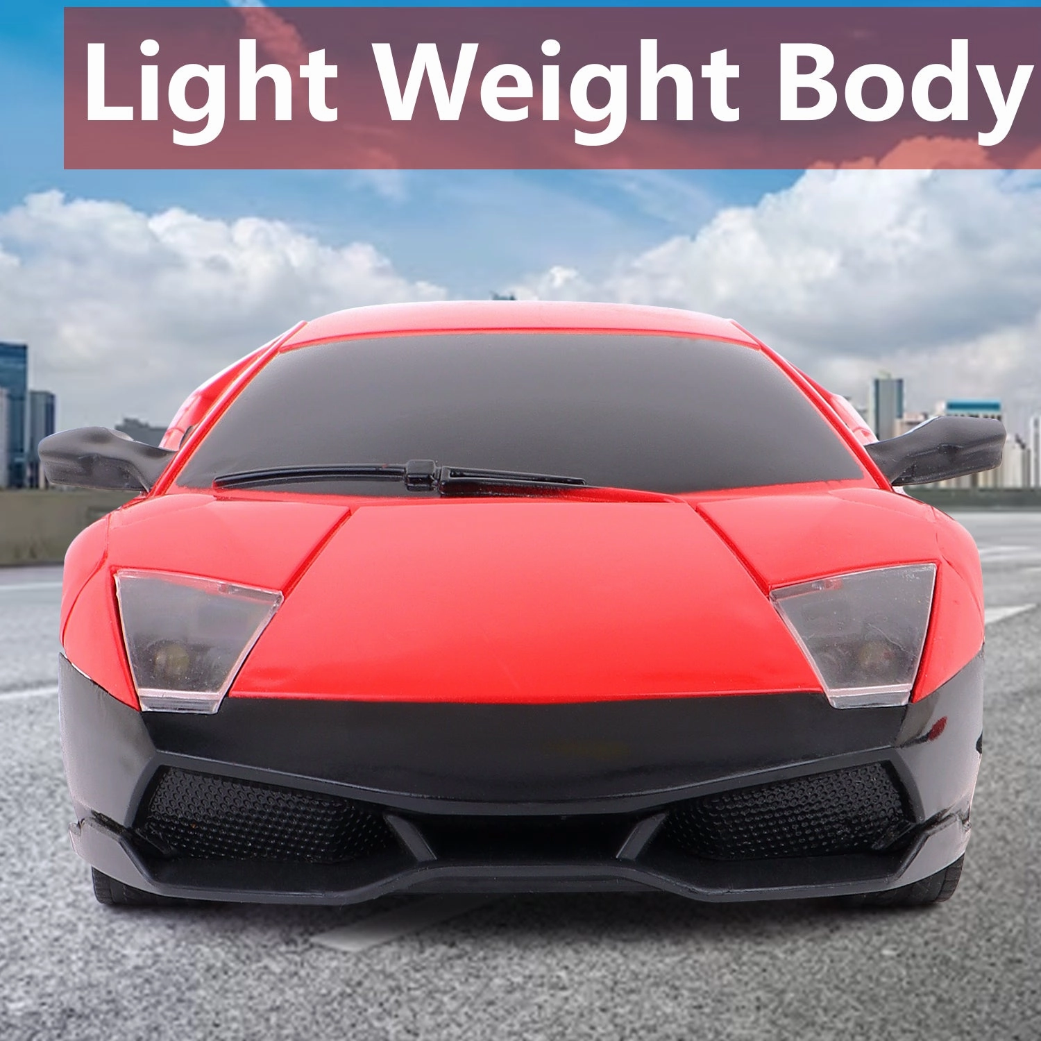 Mini Pro RC Car - Red | 27 Mhz Fully Functionable | 1:24 Scale | Battery & Charger Cable | Range upto 25m | Luminous Headlight | Perfect Tyre Grip | For Age 4  Years