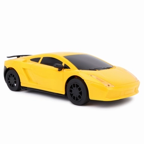 Mini Pro RC Car - Yellow | 27 MHz Fully Functionable | 1:24 Scale | Battery & Charger Cable | Range upto 25m | Luminous Headlight | Perfect Tyre Grip | For Age 4  Years