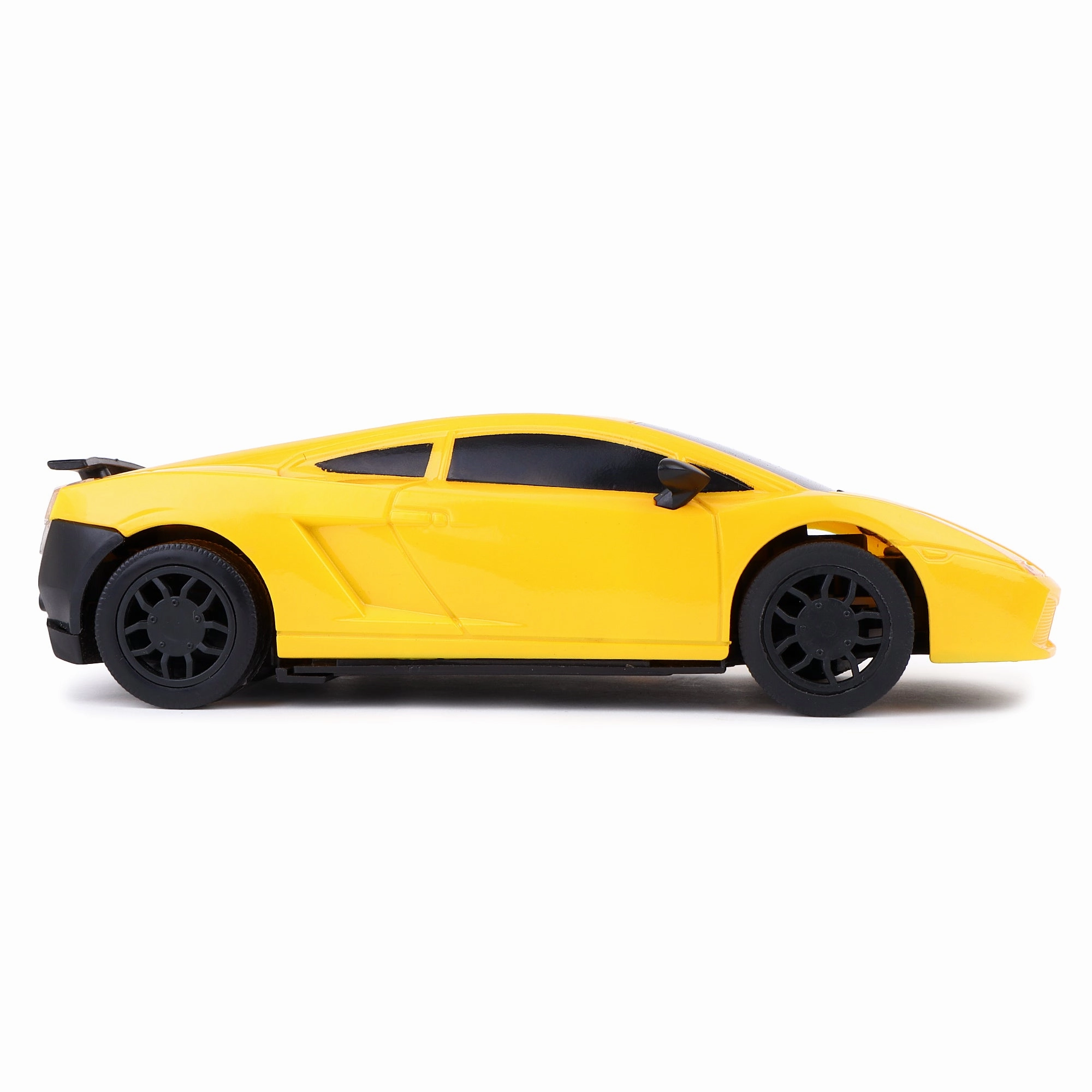 Mini Pro RC Car - Yellow | 27 MHz Fully Functionable | 1:24 Scale | Battery & Charger Cable | Range upto 25m | Luminous Headlight | Perfect Tyre Grip | For Age 4  Years