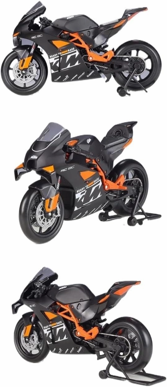 Mini Simulation Motorcycle Toys 1:12 for KTM RC 8C Alloy Road Racing Car Motorcycle Model Model Children's Toys Adult for Boys(Orange)