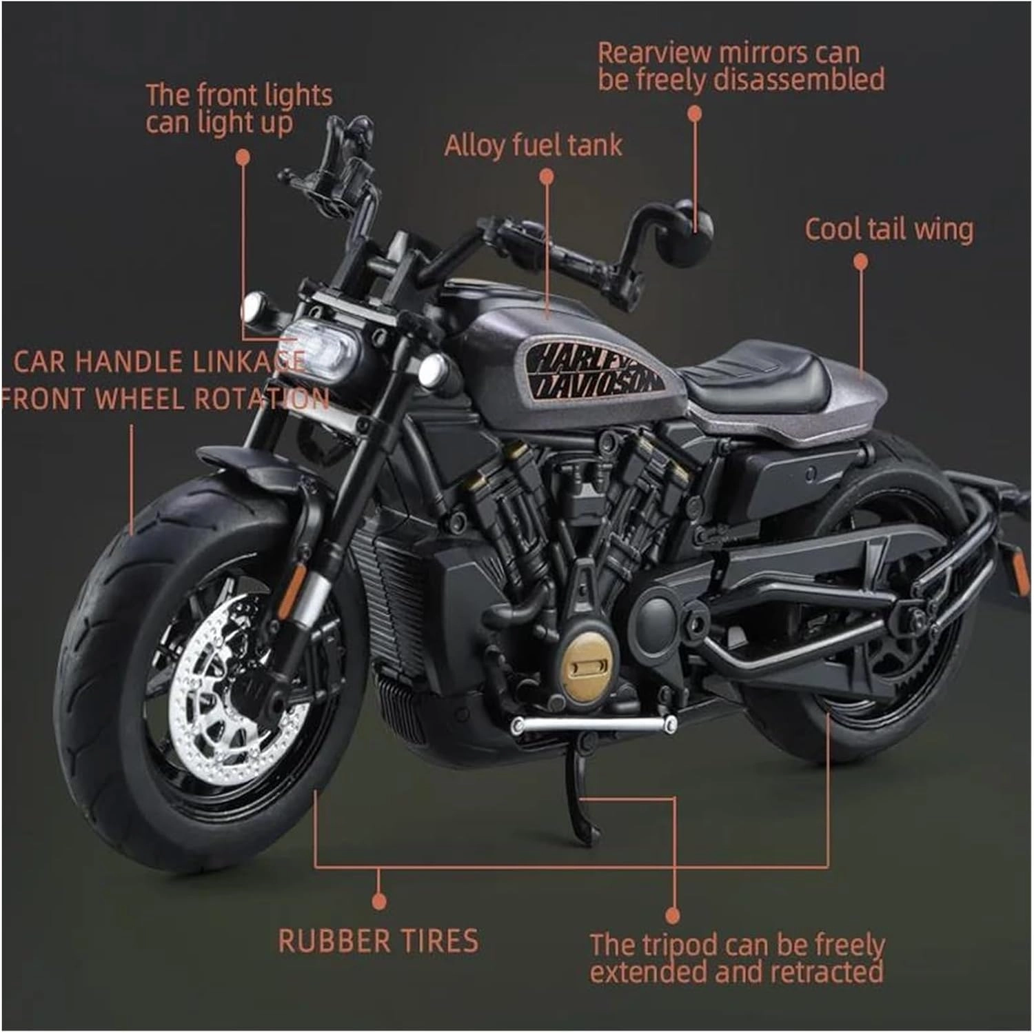 Mini Simulation Motorcycle Toys 1:12 Motorcycle Off Road Alloy Diecasts Model Vehicle Toys for Sound Light Simulation Collection Adult for Boys(Green)