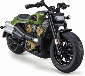 Mini Simulation Motorcycle Toys 1:12 Motorcycle Off Road Alloy Diecasts Model Vehicle Toys for Sound Light Simulation Collection Adult for Boys(Green)