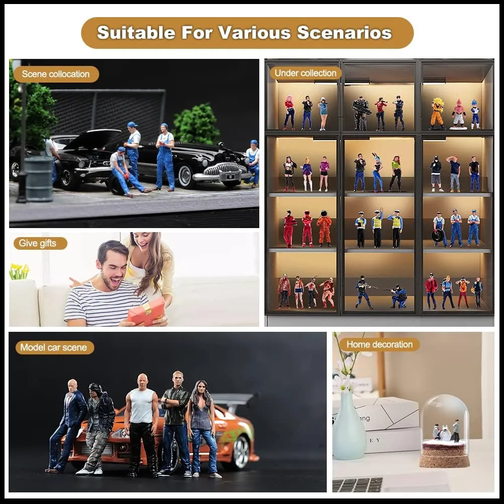 Miniatures Figures 1/87 1/64 1/43 1/24 Scale Boxer Boxing Men Resin Figurine Model Creative Sand Table Scene Dolls Props for Cars Toy (Painted, 1:64 Scale)