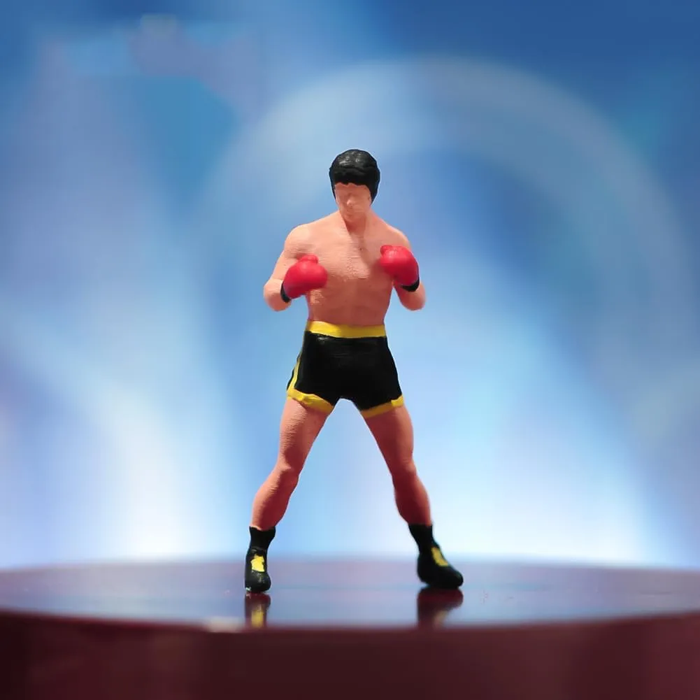 Miniatures Figures 1/87 1/64 1/43 1/24 Scale Boxer Boxing Men Resin Figurine Model Creative Sand Table Scene Dolls Props for Cars Toy (Painted, 1:64 Scale)