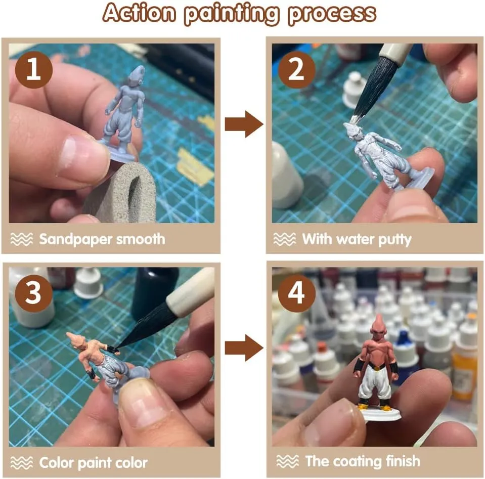 Miniatures Figures 1/87 1/64 1/43 1/24 Scale Boxer Boxing Men Resin Figurine Model Creative Sand Table Scene Dolls Props for Cars Toy (Painted, 1:64 Scale)