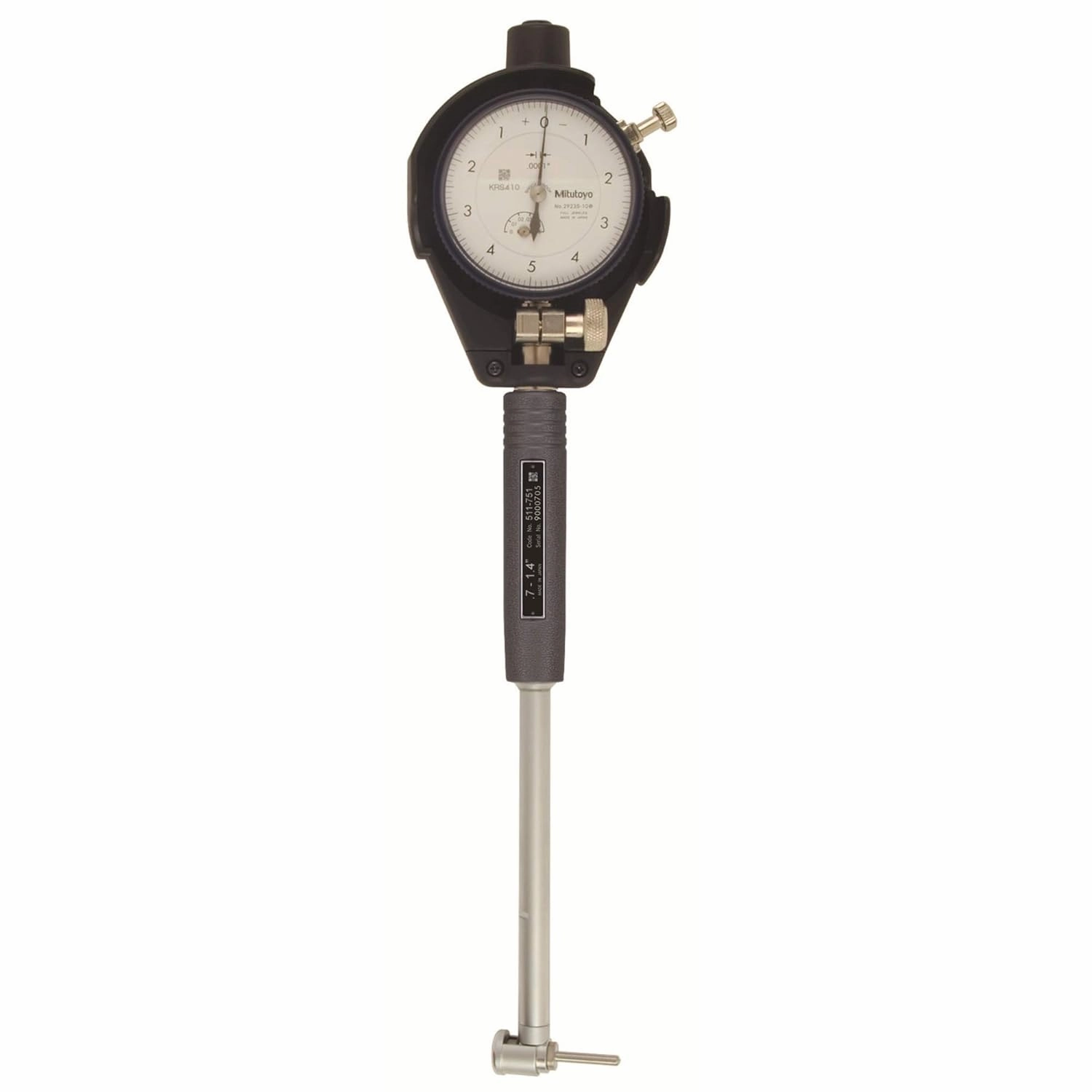Mitutoyo 511-751 Dial Bore Gauge, 0.7-1.4" Range, 0.0001" Graduation,  /-0.0008" Accuracy